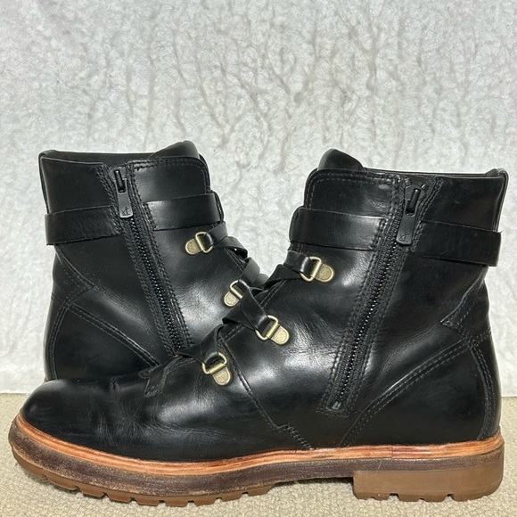 Timberland Womens Black Leather Riley Flair Hiker Lace/Buckle Boots Shoes SZ 8 - Picture 6 of 11
